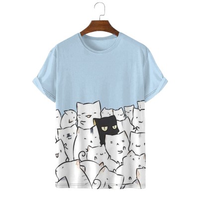 One Black Cat Casual Short Sleeve T-Shirt