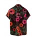 Men's Flower Printed Lapel Short Sleeve Shirt 97422985M