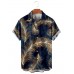Men's Casual Printed Lapel Short Sleeve Shirt 85014017M