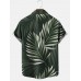Jungle Leaf Print Short Sleeve Shirt