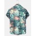 Exotic Tropical Plant Print Short Sleeve Shirt