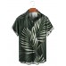 Jungle Leaf Print Short Sleeve Shirt