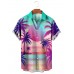 Sunset Palms Vaporwave Resort Short Sleeve Shirt