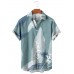 Men's Leaf Print Short Sleeve Shirt  43202229X